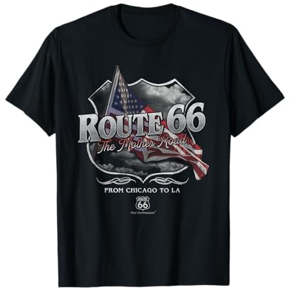 Route 66 Mother Road Drapeau américain T-Shirt