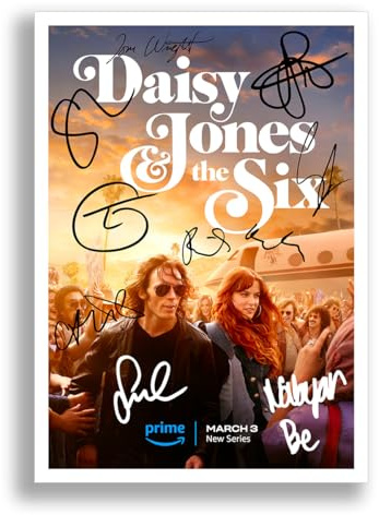 Daisy Jones & The Six Cast Signed Autograph Poster Photo Print Framed Memorabilia Tv Show Series Gift Riley Keough Sam Claflin (A3 poster only)