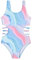 Costume da Bagno Intero da Ragazza Costumi da Mare Bambina Estate Svuotare Tankini Costumi da Bagno Estate Spiaggia Sport Swimwear Ragazze 5-14 Anni (Blue, 7-8 Years)