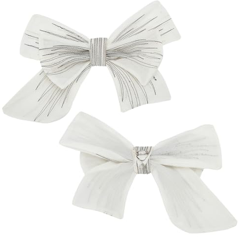 HOBBIESAY 2 pièces Broche Gros Nœuds Blanc Grands Noeuds en Organza Avec épingles à broches Broche Noeud de Chemise Broche Décorative pour Les Chemises de Femmes Nœuds de Cheveux