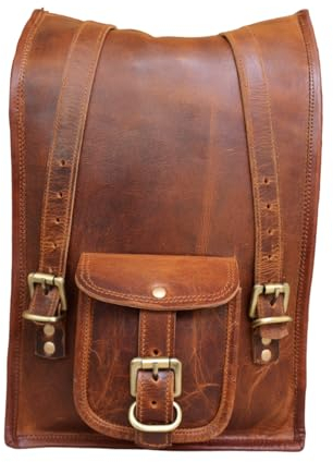 american blue Leder Motorrad Satteltasche - Werkzeugtasche - Braun