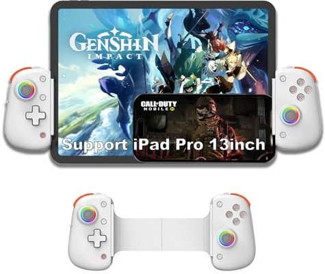 arVin Controlador inalámbrico de gamepad para iPad (compatible con iPad Pro de 13 pulgadas), tablet, iPhone, Android, Switch con joystick de efecto Hall, disparador Hall, Turbo compatible con