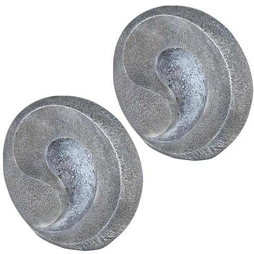 GLOBO Solarleuchten Steinoptik für Außen Gartenskulptur für Außen Solarlicht Außen wetterfest Tischlampe Gartendeko, grau, Akku, LED warmweiß, 2er Set