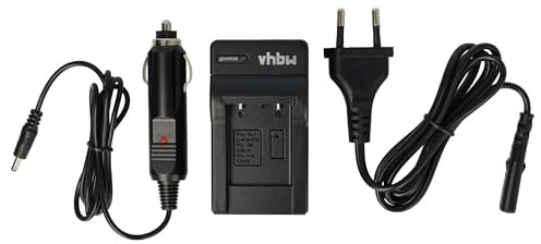 vhbw Ladegerät kompatibel mit Sanyo Xacti VPC-E1403EX, VPC-T1495 Kamera Camcorder/Akku - Ladeschale, Kfz-Adapter, Ladeanzeige, 4,2 V