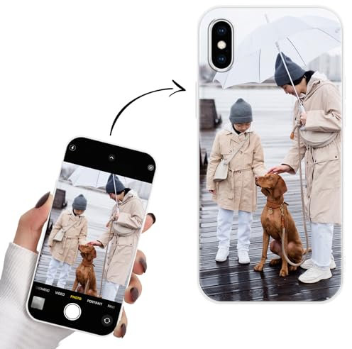 Yoedge Personalised Phone Case for iPhone XS Max 6.5, Personalised Image Photo Custom Design Flexible Soft TPU Silicone Rubber Shockproof Bumper Cover for Girls Women for iPhone XS Max, White