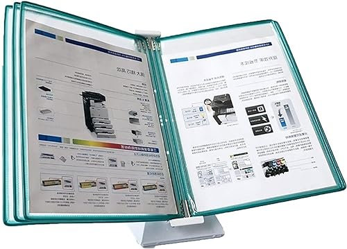 Desktop-Referenz-Organizer – Katalog-Präsentationsständer, Desktop-Referenzsystem klein, 5 Felder, fasst 10 Blatt A4-Papier, Bedienungsanleitung zum Aufhängen an der Wand in der Werkswerkstatt (grün)