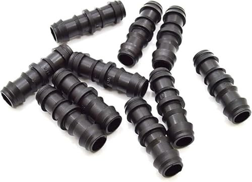 Suinga Pack 50 Enlaces de Riego por Goteo de 20 mm | Conector Recto para Tubería y Manguera de Riego | Unión Segura y Resistente | Color Negro