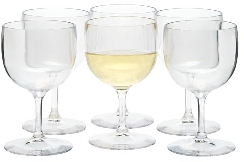 Verre a vin Gobelets Plastique Dur Incassable Réutilisables| Sans BPA - Aspect verre 35cl | Fabriqués en U.E | Lot de 6