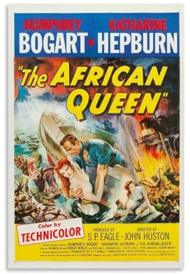 LRXDECOR Poster The African Queen, klassisches Abenteuer, Filmposter auf Leinwand, Retro-Wandkunst für Schlafzimmer, Zuhause, ästhetische Dekoration, 30 x 45 cm, ungerahmt