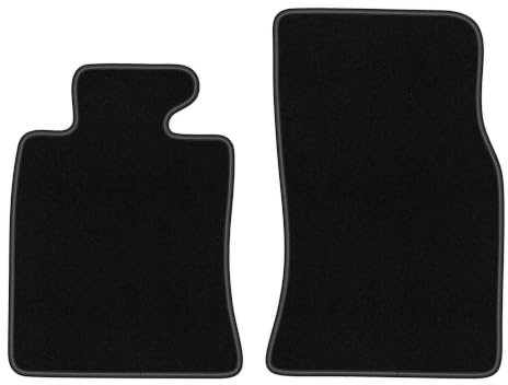 Velours-Fußmatten vorne passend für Mini Cooper II R57 2006-2013, Schwarz | passend für Cabrio; dünner Velours-Teppich (Polypropylen), ca. 4 mm; rutschfest, BMW T-Befestigungen