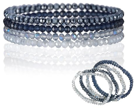 MALOUSUN Perlen Armband Damen Perlen Armband Damenperlenarmbänder,Mehrschichtiges Steine,Perlenarmband Damen Kristall,Damenarmbänder,Damenarmband Modeschmuck,Beste Freundin Geschenk für Freundschafts