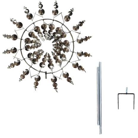 2 Stück Magische Windmühlen, 3D Windrad Edelstahl, Metall Windrad Garten Trecker, Einzigartige Und Magische Metall Windmühle Windspiel Für Draußen, Gartendeko Für Terrasse
