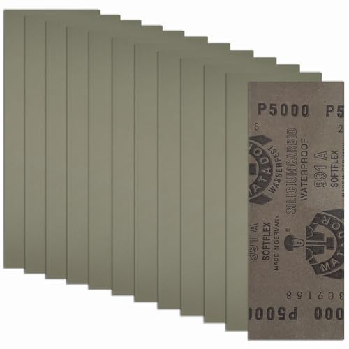 5Pcs Sandpaper 5000 Grits, Epehio Wet & Dry Sandpaper For Cars, 9x3.6 Inch | Ultra-Fine Grits Sandpaper For Metal Plastic Wood Walls Furniture, Sand Paper Sheets for Automotive Polishing & DIY Projects