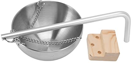Tomantery Edelstahl-Saunaschale mit Schwingarm für Aromatherapie Im Saunaraum, Langlebiger Becher für ätherische Öle für Traditionelle oder Infrarot-Sauna (S)
