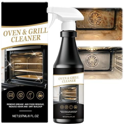 Heavy Duty Oven Cleaner Spray & Degreaser,Professional Foam Cleaner for Stubborn Grease,Oil and Burnt-on Food Remover,All-Purpose Kitchen Spray for Microwave,Grill,BBQ,Hob,Taps and Drains,237ml
