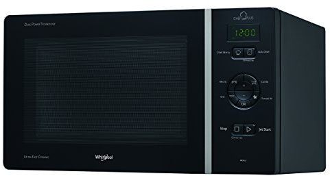 Whirlpool MCP 347 BL - Horno microondas con grill, 25 litros, negro