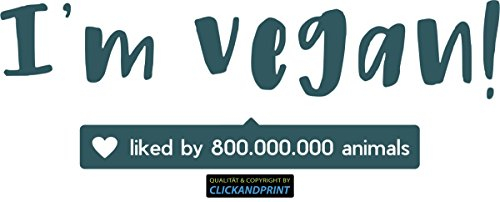 CLICKANDPRINT Aufkleber » I am vegan!, 315x106,7cm, Mint Metallic • Dekoaufkleber/Autoaufkleber/Sticker/Decal/Vinyl