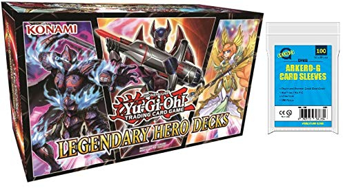 a YuGiOh! Legendary Hero Decks - LEHD | DEUTSCH | Yu-Gi-Oh! Karten NEU | + Arkero-G 100 Small Soft Sleeves japanische Kartenhüllen