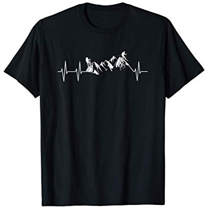 Ski Touring Shirt I Berge Herzschlag Frequenz Skiing Tee T-Shirt
