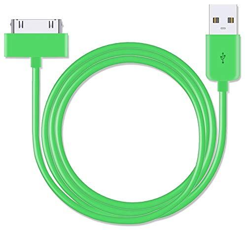 USB-Daten- und Ladekabel kompatibel mit Apple iPhone 4 / 4S / 3G / 3GS / Apple iPad 1. / 2. / 3. / iPod 5. Generation/Classic Nano 1. / 2. / 3. / 4. / 5. / 6. Generation, extra lang, 3 m, Grün