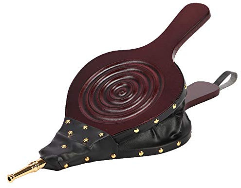 Aboniris Großer Kaminbalg für Innen und Außen, 44,5 cm, Holz Handballenpumpe, Großes Holz Luftgebläse