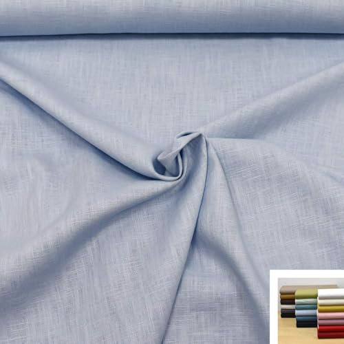 MAGAM-Stoffe Julia 100% Leinen Stoff uni Oeko-Tex Meterware 50cm (11. Hellblau)