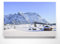 Panorama Leinwand Karwendel Panorama - als 150x50cm großes XXL Leinwandbild. Wandbild als Hintergrund und Deko für Wohnzimmer & Schlafzimmer. Aufgespannt auf Holzrahmen