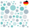 Little Deco 86 Kreise Wandtattoo Kinderzimmer Punkte Wandsticker Set Aufkleber Wanddeko Spielzimmer Babyzimmer Kinder Schlafen Türkis Grau DL608