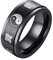 HIJONES Herren Religiös Taiji Yin Yang Bagua Spinner Ring aus Edelstahl Laser Graviert Schwarz Größe 68