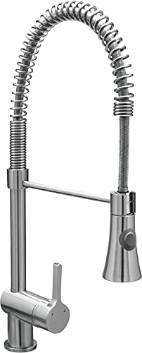 Cornat Spültisch-Einhebelarmatur Fuerte - Hochwertiger Messingkörper - verchromt - Flexibler Feder-Auslauf - Mit Brause-Arretierung / Hochdruck-Armatur / Küchenarmatur / Wasserhahn / FUEE53