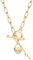 18K Gold Paperclip Chain Necklace for Women Girls-Toggle Bar Heart Lock Key Charm Pendant Dainty Gold Plated Paper Clip Chain Necklace for Women Teen Girls Jewelry Gifts 20 by DoreenBeads