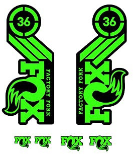 STAR SAM Autocollants compatibles avec fourche Fox Factory Fork 36 29 Vert fluo 1 cm
