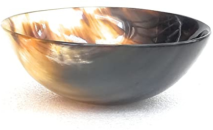 ALADEAN Real Horn Shaving Bowl for Men - Natural Horn Beard Shaving Accessories for Personal Parlour Saloon Use - Gift for men