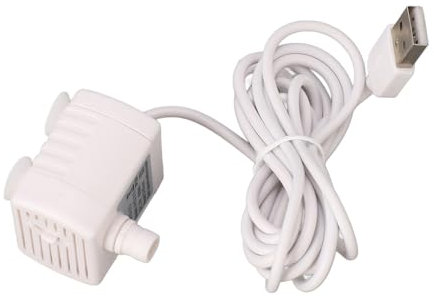 Fockety ABS Plastic 5V Low Voltage Ultra Quiet Adjustable Water Fountain Pump with 3 Sturdy Suction Cups and Easy Installation, Compatible with Many Pet Fountains
