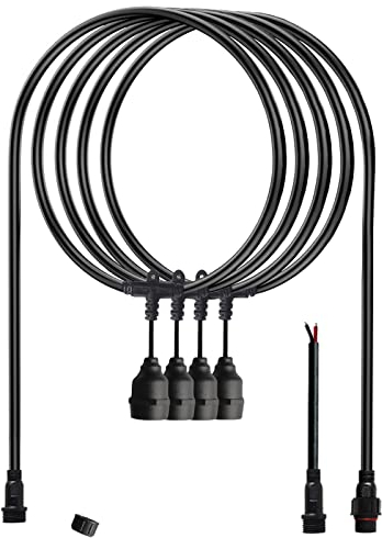 WOODGUILIN LED Lichterkette Außen Anschlusskabel Outdoor Erweiterbar LED Lichtkabel mit Stecker/Buchse E27 Lamp Fassung,Kabellänge 13.1ft,für Partys im Freien,Terrassenbeleuchtung(4m Led Lamp Chain)
