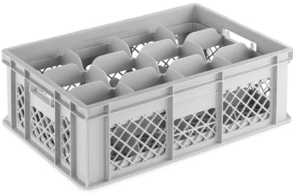 DIE BOX FABRIK Gläserkiste 600x400x200mm mit versch. Einsätzen (12 Gläser 4x3)