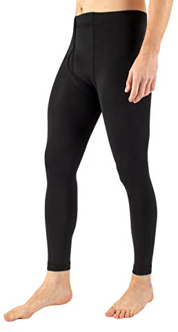 Cette 1/2 Paires - Leggings Thermiques pour Hommes, pantacollant en Polaire, Pantalon avec intérieur en Polaire | 300 DEN | Noir | M/L, XL, XXL (M-L, Noir)