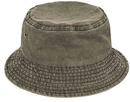 TOSKATOK Pure Washed Cotton Bucket hat UV Sun Protection Breathable Beach Holiday Travel Hat-ARMYGREEN-58