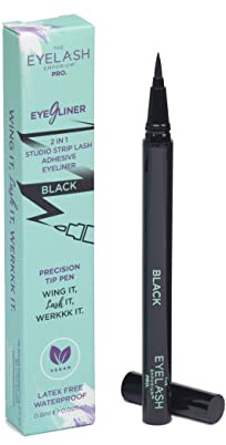The Eyelash Emporium 2 in 1 Studio Strip Lash Adhesive Eyegliner Black