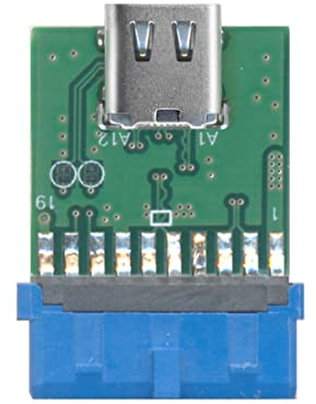 CY Adaptador de placa base USB 3.1 tipo C a USB 3.0, cabezal de 19/20 pines, 5 Gbps, verde