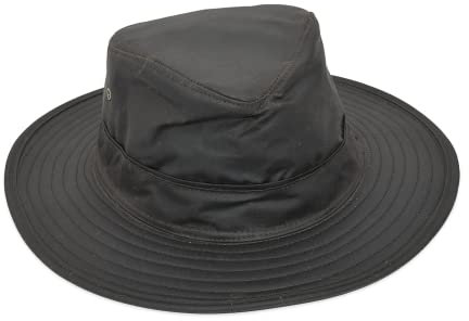 Romneys Wachshut Landlord | Regenhut mit breiter Krempe | Wasserdicht Dank gewachster Baumwolle (as3, Numeric, Numeric_59, Oliv)