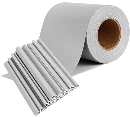 NAIZY Sichtschutzstreifen Hellgrau PVC Sichtschutzfolie mit 30 Clips Sichtschutz Zaun Rolle Blickdicht Doppelstabmattenzaun Sichtschutz Windschutz, für Gartenzaun, Balkon (65mx19cm)