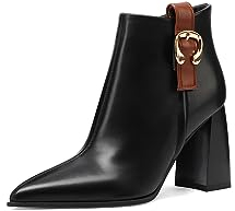 QUEEN HELENA Tronchetti con Tacco Stivaletti a Punta Donna K3228 (Nero, Sistema Taglie Calzature EU, Adulto, Donna, Numero, Media, 39)