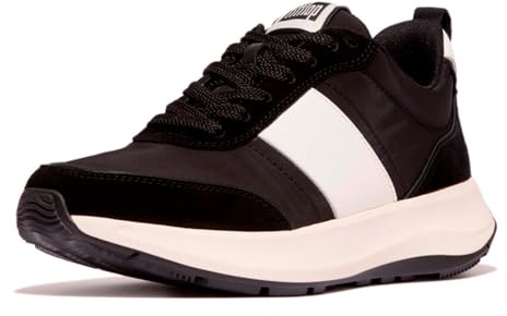 F-Mode Flow Fabric/Suede/Leather Flatform Sneakers Black