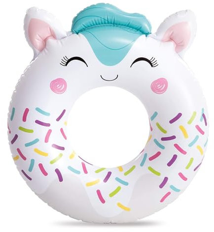 Virsus Salvagente Gonfiabile Rotondo 266NP, Diametro 76 cm, Ciambella Gonfiabile, Cuscino d'aria per piscina, per Feste ed Eventi (Animale Bianco)