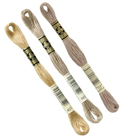 DMC - Set mit 3 Strängen DMC 117 MC sortiertes beige Garn 437-841-07