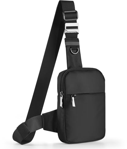 Tibroni Sling Bag Umhängetasche Brusttasche Schultertasche Herren Damen mit RFID-Blockierung, Shoulder Chest Crossbody Bag, Herrentaschen Klein, Travel Bodybag Handy Bauch Sportarten Wandern