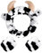 1 Stück Kuh-Stirnband mit 2 Stück Kuh-Armband - Süßes Gesichtswasch-Stirnband für Make-up-Entferner und Spa