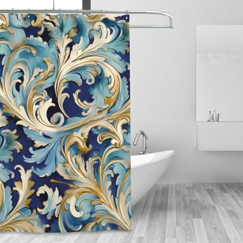 VducK Wasserdichter Duschvorhang für Badezimmer, elegant, florentinische Vorhänge, 183 x 183 cm, rustikaler Landhaus-Duschvorhang, stilvolle moderne Vorhänge mit Haken
