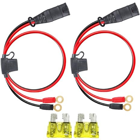 Basysion 2 Pack Wires Harness Compatible with NOCO GC002 X-Connect Charger Extension Cable，M6(1/4in) Eyelet Terminal Accessory for Genius Smart Battery Chargers Extension Cable